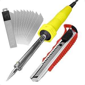 Ferro Solda 40W 127V Elétrico + Kit Estilete 10 Laminas