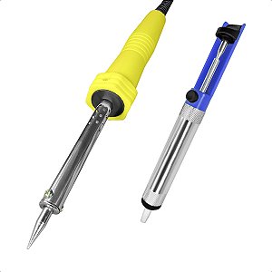 Kit Soldagem Ferro de Solda 40W 127V + Sugador Profissional