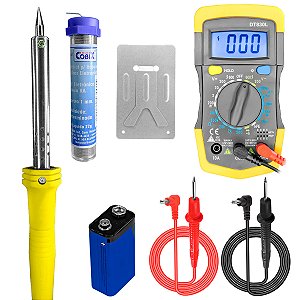 Ferro De Solda 60W 127v Com Estanho Solda E Multímetro Kit