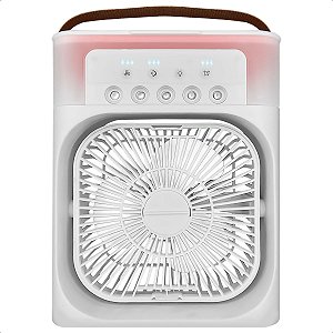 Ventilador Climatizador Portátil Bivolt Umidificador Luz Led