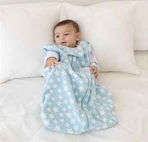 Saco de dormir para bebê em Unifloc Jacquard Azul Estrela (inverno)
