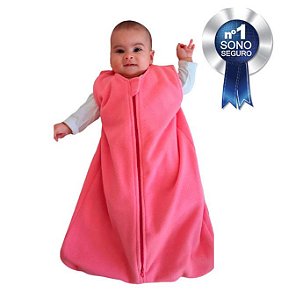 Saco de dormir para bebê em Microsoft rosa liso (inverno)