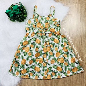 Vestido infantil Petit Cherie tropical abacaxi