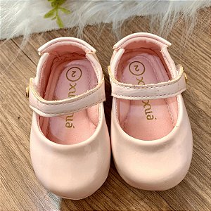 Sapato de bebê menina boneca verniz rosa claro tam 16