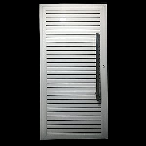 Portão Ripado Branco 2,00x1,00 Com Puxador - Abertura Esquerda