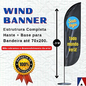 Kit Wind Banner Dupla Face - 3 Metros Personalizado.