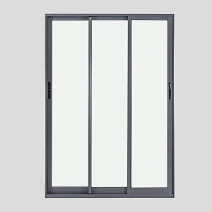 Porta Balcão de Correr 3 Folhas - Vidro temperado