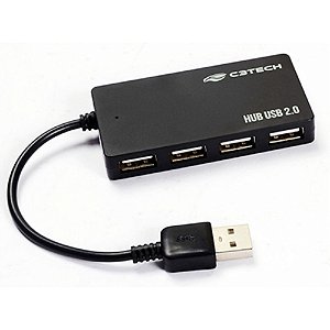 Hub USB C3tech 2.0 4 Portas Plug and Play Hu-220bk