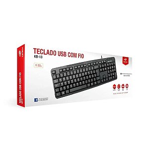 Teclado Com Fio USB C3plus Padrão KB-15BK Preto