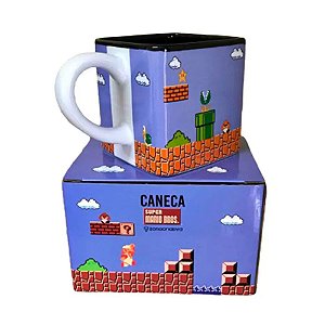 Caneca Cubo Super Mario Bros Quadrada 300ML Licenciada