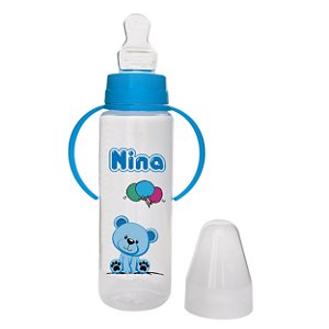 Mamadeira Nina com Alça 240ml - Azul