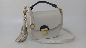 Bolsa estruturada  couro crema