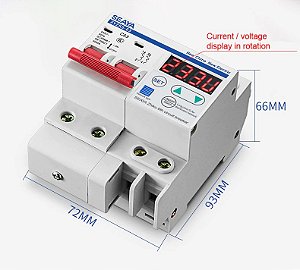 Disjuntor (corrente ajustável de 1A até 63A) inteligente de contagem regressiva automático com função memória e Wifi