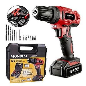 Parafusadeira/ furadeira Mondial bateria 8v Com Maleta