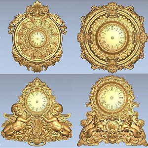Arquivos STL para modelos 3d cnc gravura, router (20 peças) relógio
