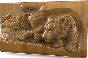 Arquivos STL para modelos 3d cnc gravura, router TIGRE -  (1peça)