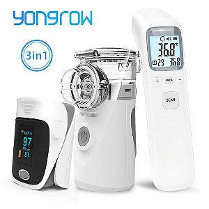 Oxímetro de pulso e ponta de dedo nebulizador Inalador, termômetro infravermelho