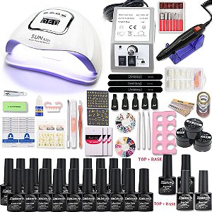 kit completo Mini Estufa Sun-5x Leduv 72w  Jewhiteny Forno Unha Gel conjunto de unhas