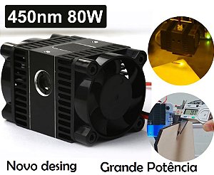 Modulo Laser 80W x 12 V - 3a versão professional  focal fixo, Ttl/pwm