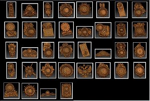 Relógio em formato stl Arquivo digital para cnc 3d relevo escultura gravura (por unidade)