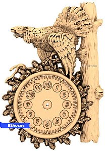 Relógio "Com o tetraz"  STL - modelo 3D para CNC