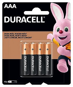 Pilha Palito Duracell Alcalina AAA C/4