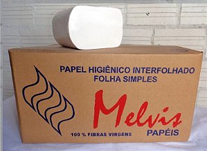 Papel Higienico Interfolhado Melvis Folha Dupla 21x11cm c/8000