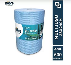 Pano Multiuso Slim Rolo Azul 28cmx240m Nobre