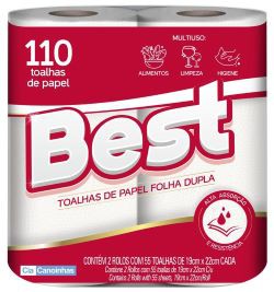 Fardo Papel Toalha Cozinha Best 12 Pacotes c/ 2 Rolos 55 Folhas