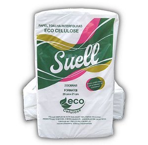 Papel Toalha Interfolhado Eco Celulose Suell 21x20cm c/1000