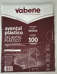 Avental Plástico Descartável Branco 110x70cm Vabene c/100
