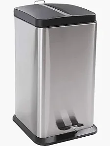 Lixeira c/ Pedal Inox Quadrada 20L Jaspe