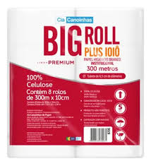 Papel Higiênico Big Roll 100% Celulose Premium 10cm 8x300m