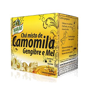 Chá Barão Camomila, Gengibre e Mel 13g (5x10 sachês)