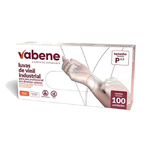 Luva Descartável Vinil Sem Pó Vabene P - Caixa Fechada c/ 10 CX