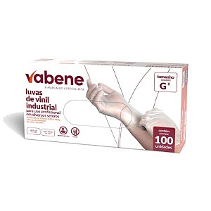 Luva Descartável Vinil Sem Pó Vabene G - Caixa Fechada c/ 10 CX