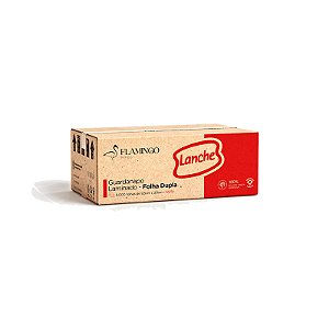 Guardanapo Lanche Flamingo Folha Dupla Laminada 9,5x20cm - Caixa c/ 8.000 Folhas