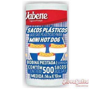 Saco Plástico Mini Hot-Dog 14x10cm c/ 500