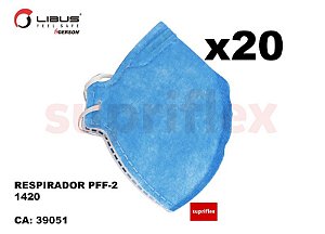 [Kit x 20] Máscara Respirador Descartável Libus PFF-2 1420 (= N95) CA N°39051
