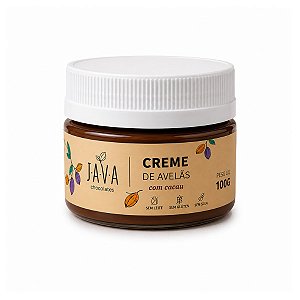 Creme de AVELÃ COM CACAU - 100g - Sem glúten, sem leite, sem soja, c/ açúcar demerara