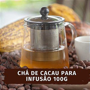 Chá de Cacau - 100g - Casca de Amêndoa de Cacau - Sem glúten, sem leite, sem lactose, sem soja.