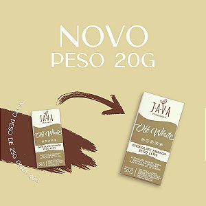 Chocolate Branco vegano OFF WHITE Zero Açúcar - CAIXA COM 10 UNIDADES 20g - NOVO PESO