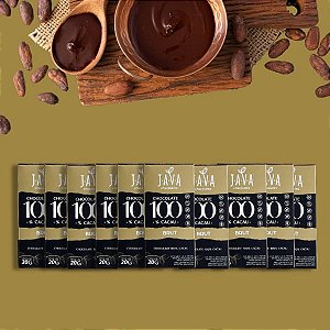 Chocolate 100% Cacau BRUT - CAIXA COM 10 UNIDADES 20g - NOVO PESO