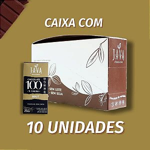 Chocolate 100% Cacau BRUT - CAIXA COM 10 UNIDADES 25g