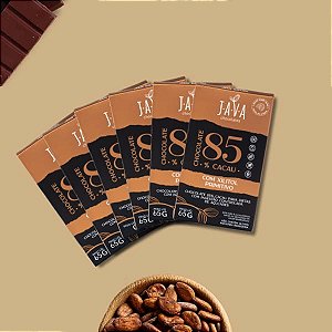 Chocolate com XILITOL low carb 85% cacau Primitivo - CAIXA 6 x 65G - NOVO PESO