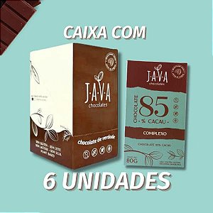 Chocolate amargo 85% cacau COMPLEXO  - CAIXA COM 6 UNIDADES 80G