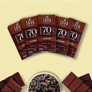 Chocolate 70% cacau INTENSO - PACK 5 tabletes de 20g - NOVO PESO