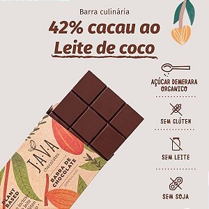 barra de chocolate 42% cacau LEITE DE COCO - 1,010 KG