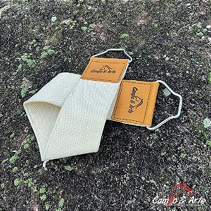 Barrigueira Fita c/ Argolas Inox -Mostarda