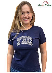Camiseta femenina malha penteada